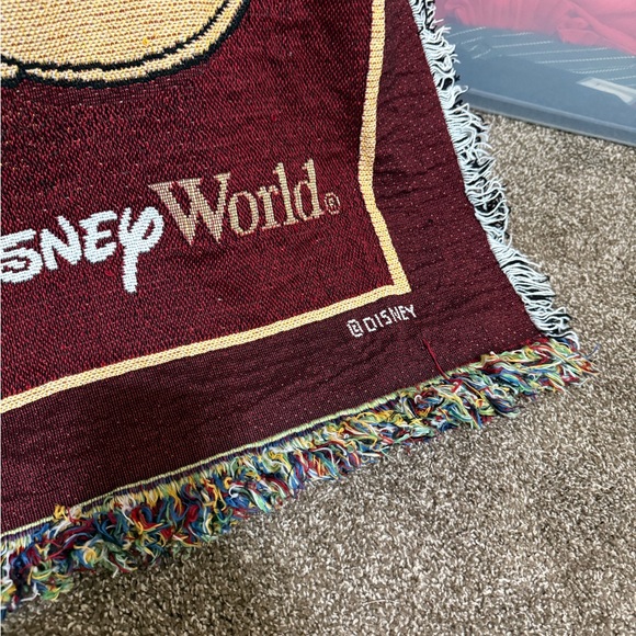 Disney Mickey Mouse Maroon and Black Throw Blanket - Picture 6 of 7